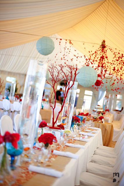 Tons of red and aqua pictures can be found at Project Wedding