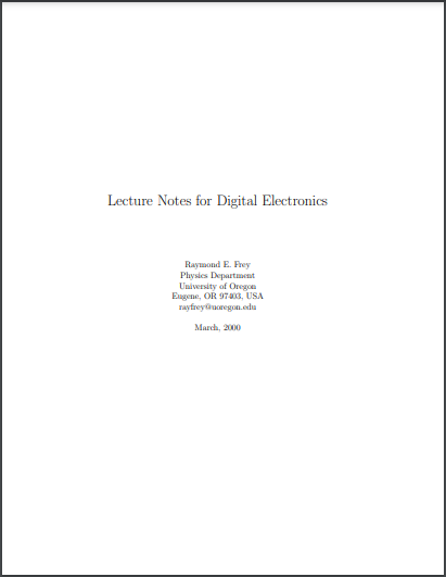 Lecture Notes for Digital Electronics PDF ebook free download