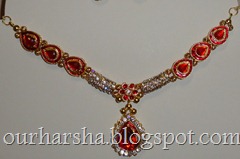 red and white stone studded necklace (5)