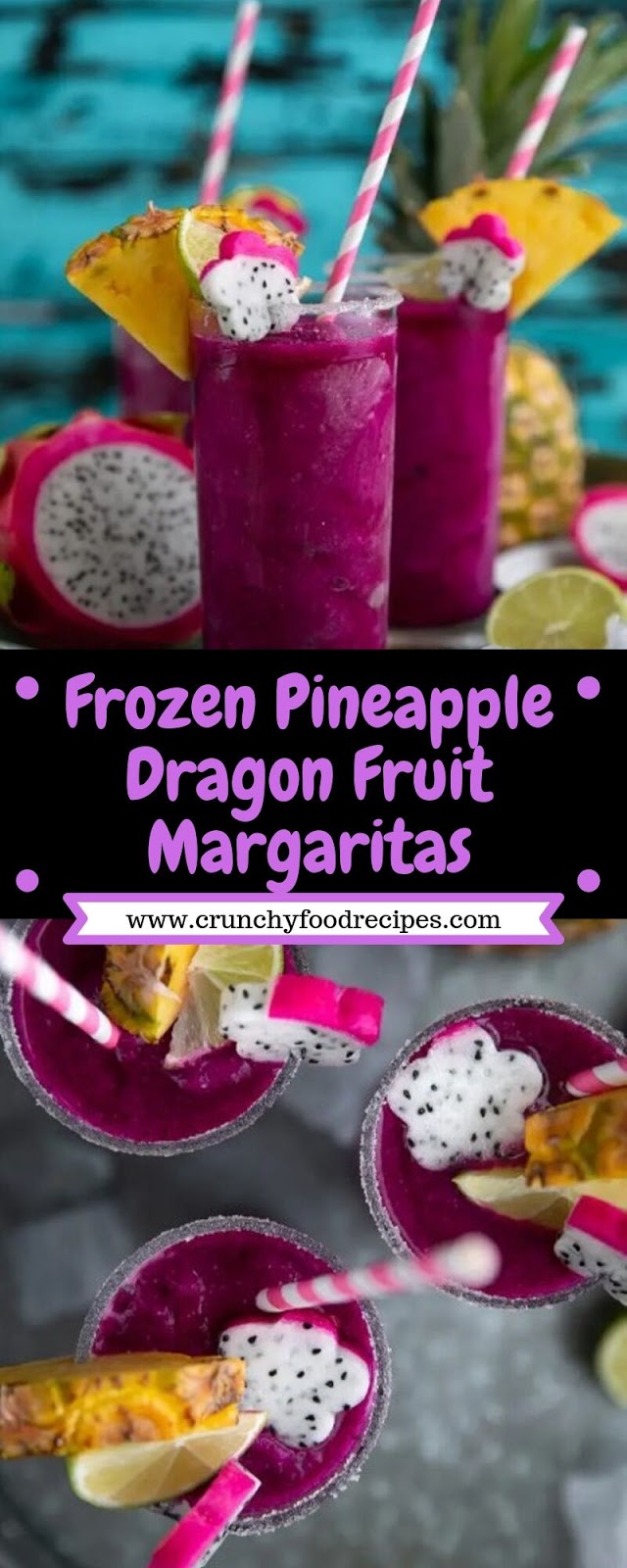 Frozen Pineapple Dragon Fruit Margaritas