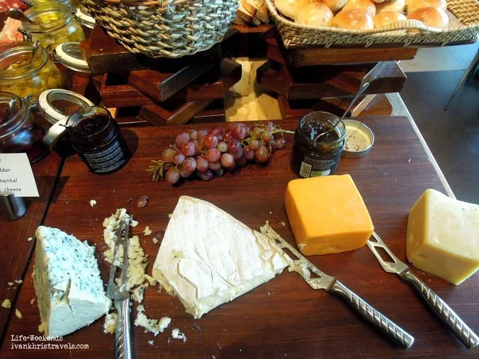 Cheese station at New World Hotel's Cafe 1228