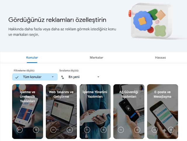 Google Reklamlarını Özelleştirin