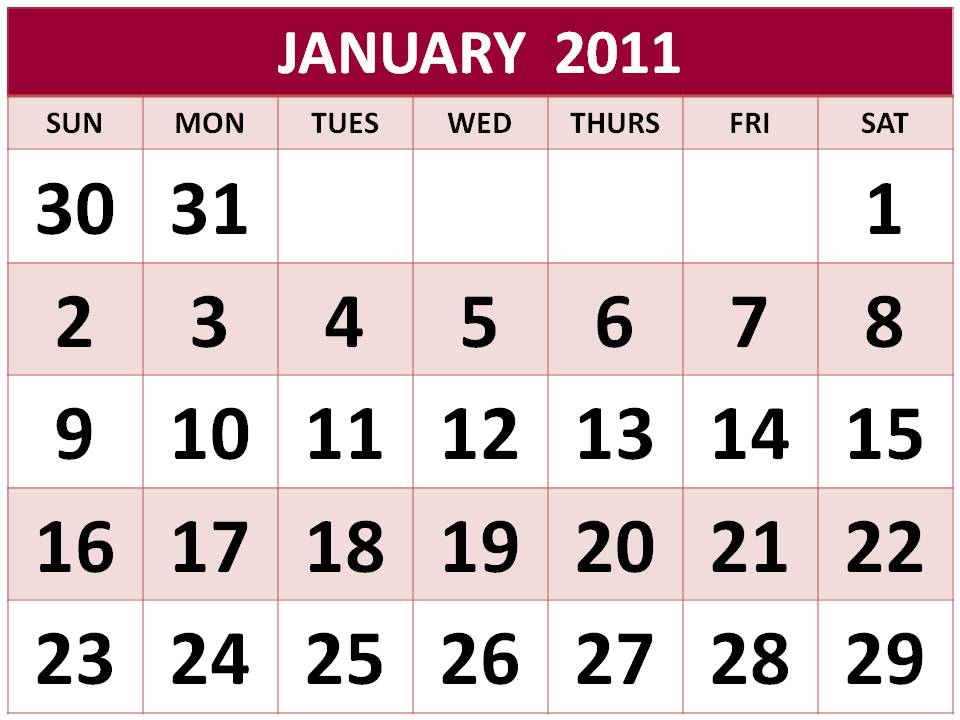 2011 daily calendar template. printable daily calendar