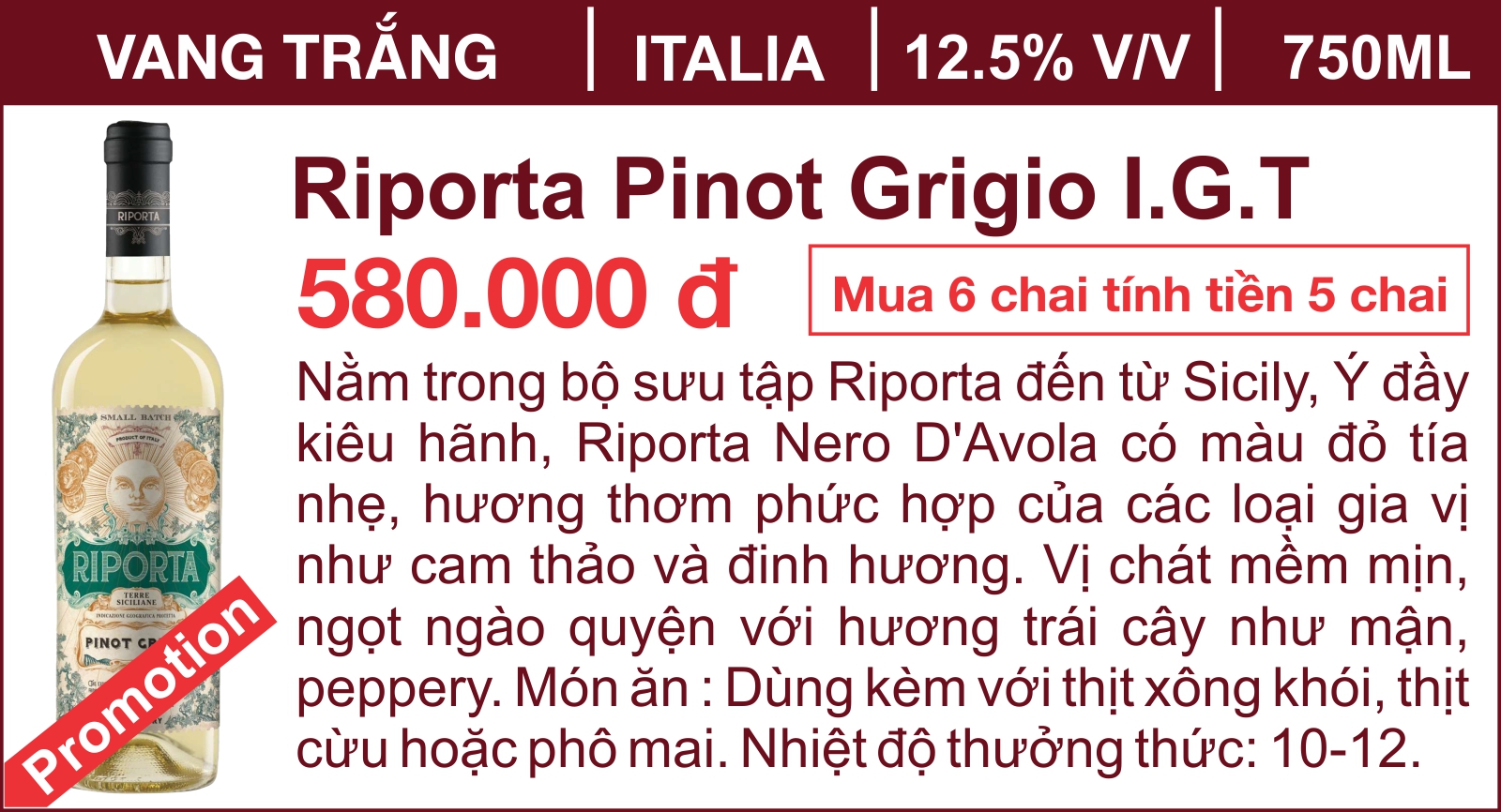 Riporta Pinot Grigio I.G.T