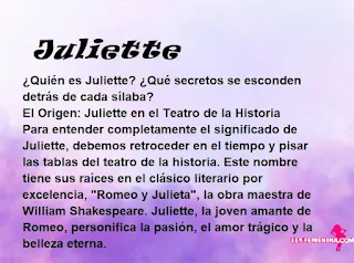 ▷ Significado del nombre Juliette (✔)
