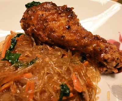 Japchae and Chicken plate