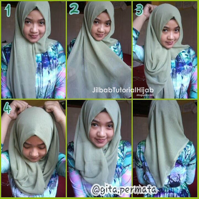 Cara Menggunakan Hijab Segi   Tutorial Hijab Segi Empat Sederhana Jilbab Tutorial Hijab