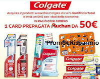 Logo Colgate ti regala Card prepagate Auchan da 50 euro