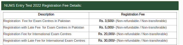 online Admission open in Nums registration 2022 mbbs - nums entry test 2022 registration last date -NUMS registration fee 2022 - Www numspak edu pk online Registration 2022