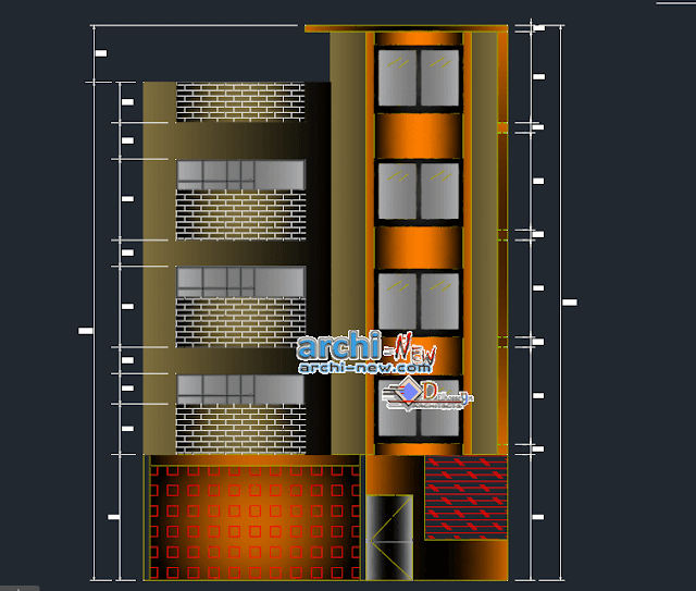 Story multi family building in AutoCAD 