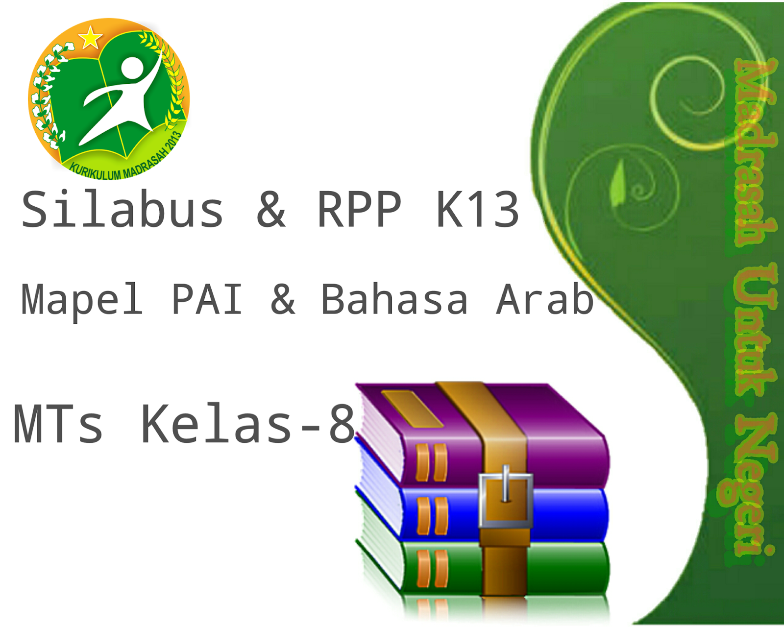 maka kami akan penuhi sekarang dengan membagikan RPP dan Silabus Kurikulum 2013 untuk Mapel PAI dan Bahasa Arab jenjang MTs Kelas 8