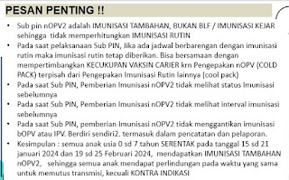 Sub PIN Polio berbeda dengan imunisasi Polio yang sudah terprogram sebelumnya