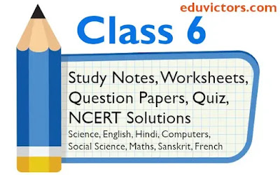 Class 6 Study Material, Worksheets, NCERT Answers, Sample Question Papers Hindi, Science, Maths, Social Science, Computers, French, English Grammar