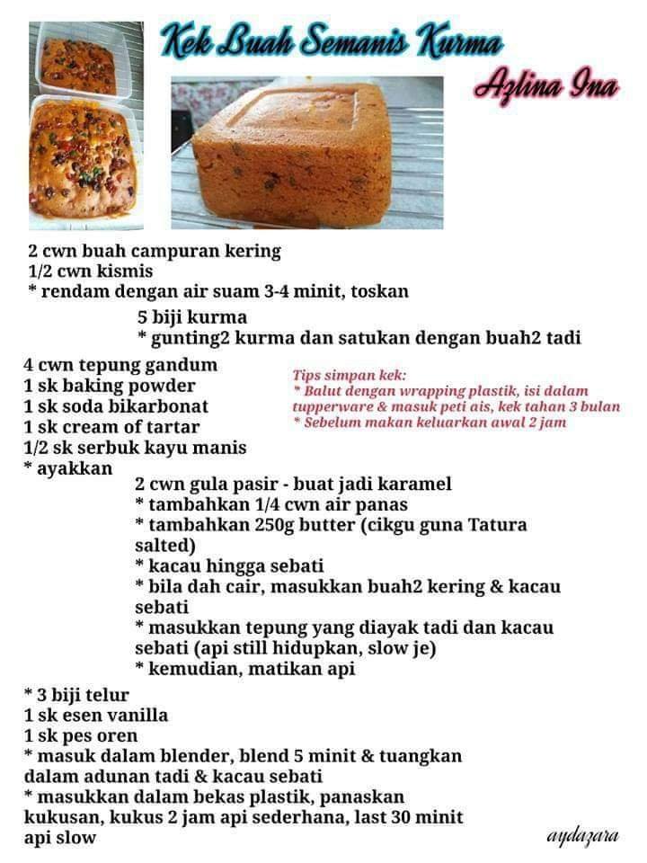 KOLEKSI RESEPI BISKUT RAYA AZLINA INA 2019 + DESSERT KEK 