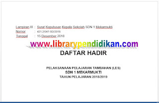 Lampiran III Skat Daftar Hadir, http://www.librarypendidikan.com/