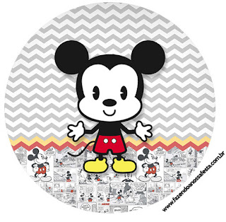 Mickey Vintage Bebé: Wrappers y Toppers para Cupcakes para Imprimir Gratis.