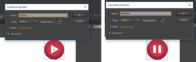 Convert to Symbol Button Play dan Mute