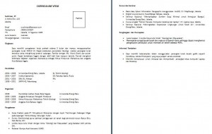 Foto Contoh CV Curriculum Vitae dalam Bahasa Indonesia