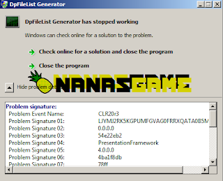 Cara Mengatasi DPFileList Generator Has Stopped Working