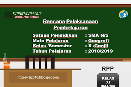 RPP Geografi Kelas 11 SMA/MA Kurikulum 2013 Revisi 2017