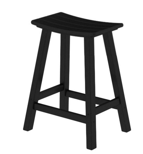 POLYWOOD Traditional 24 inch Saddle Bar Stool