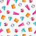 Gemstones & crystals seamless vector pattern 