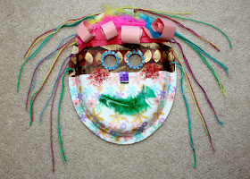 Tessa's completed mask, which she absolutely adores.