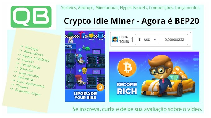 CanalQb - Jogos - Crypto Idle Miner - Minere e ganhe, troque por tokens nas redes BEP20