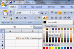 Cara memberi warna pada text / font di microsoft excel