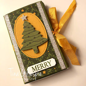 scissorspapercard, Stampin' Up!, Art With Heart, Gift Box, Merry Christmas To All Bundle, Night Before Christmas DSP, Scalloped Note Cards, Pine Tree Punch