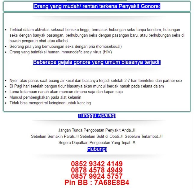 Obat Gonore Di Pallangga,Obat Kencing Nanah Di Heram,Obat Kemaluan Keluar Nanah Di Pasirian,Obat Penis Keluar nanah Di Tanah Tumbuh,obat kelamin keluar Nanah Di Jampang Tengah,Obat Alat Kelamin Keluar Nanah Di Kota Serang,Obat Nanah Keluar Dari Kemaluan Di Pallangga,Cara Mengobati Kemaluan Keluar Nanah Di Tongas,Pengobatan Kemaluan Keluar Nanah Di Semendo Darat Laut,Cara Mengobati Kencing Perih Dan Keluar Nanah Di Lingga Bayu, Cara Mengobati Cairan Nanah Keluar Dari Kemaluan Di Sungai Rumbai,Obat Ujung Kemaluan Keluar Nanah Di Kab. Barito Timur,Obat Ujung Kemaluan Keluar Nanah DI Kelumpang Utara,Obat Cairan Nanah Keluar Dari Kemaluan Di Bangkala