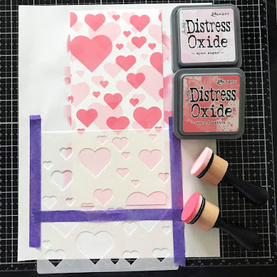 Stenciling by June Guest Designer Amy Tollner | Bokeh Hearts Stencil Set by Newton's Nook Designs #newtonsnook #handmade