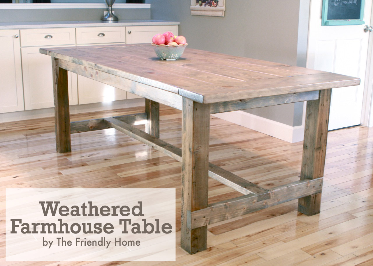 wood kitchen table with white legs Ana White Farmhouse Table Plans | 1280 x 915