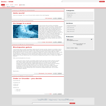 WNN blogger template convert from wordpress theme to blogger