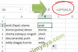 Cara Ambil Dan Menghilangkan Huruf/Karakter Dari Teks Di Excel