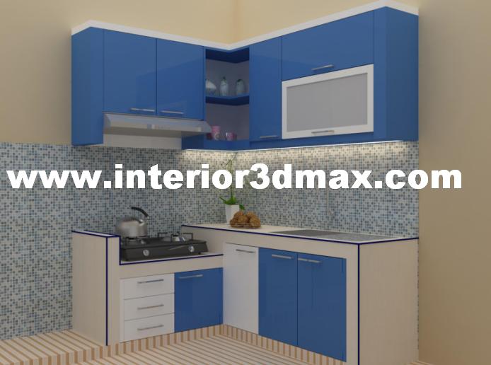 Jasa Desain Ruko Minimalis Modern: Job desain kitchen set warna biru
