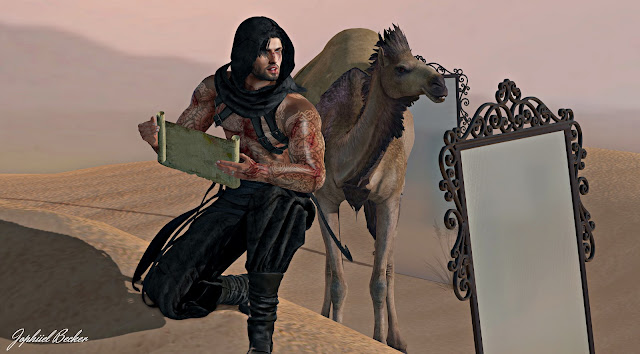 NOBLECREATIONS,CAMEL,FOXCITY,ONE2K,REZD3N,POSEIDON,SECONDLIFE,FASHIONAVATAR,MALE,DESERT,KHOPESH,MIRRORS,SAND,METAVERSE,FANTASY,ANCIENT,STYLE,