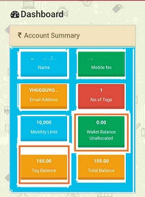 Fastag dashboard