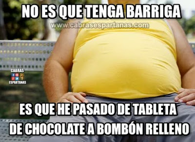   No es que tenga barriga, he pasado de tableta de chocolate a bombón relleno