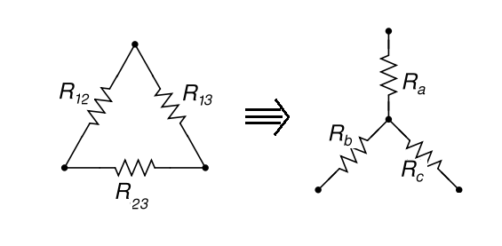 Delta Wye Transformation Formula, Delta to Star Conversion, Delta Wye Example