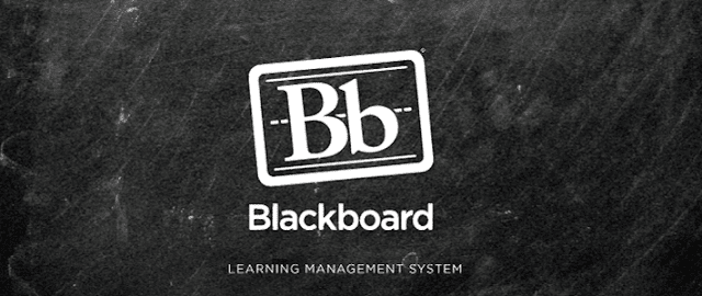 Blackboard logo, white text on a black background