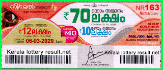 LIVE: Kerala Lottery Result 06-03-2020 Nirmal NR-163 Lottery Result