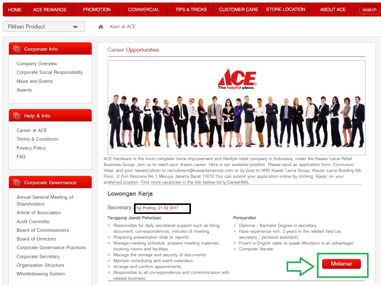 Melamar Lowongan Kerja di PT. Ace Hardware Indonesia, Tbk 