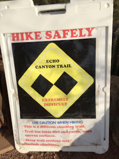Echo Canyon Trail Difficulty Sign