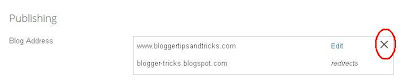 Blogger dashboard settings publishing reset to blogspot