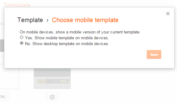 disable mobile template in blogger