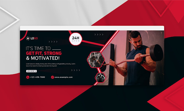 Gym Fitness Facebook Cover Design