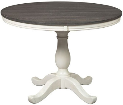 two-tone round dining table