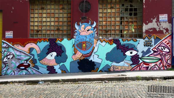 Abstract Graffiti in the Barracas Neighborhood of Buenos Aires, Argentina