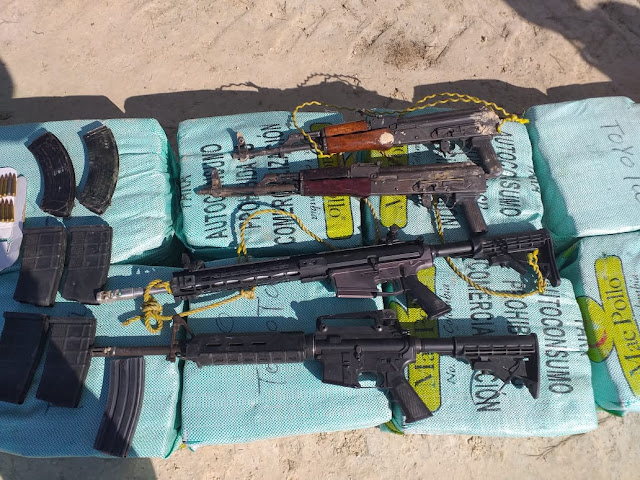 Aseguran en Ciudad del Carmen una avioneta con 350 kilos de cocaína y cuatro armas largas